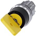 SIEMENS - SIE3SU10504JC010AA0 Selettore a chiave O.M.R., 22 mm, rotondo, in metallo lucido, colore giallo, estrazione chiave O