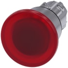 SIEMENS - SIE3SU10511BA200AA0 Pulsante a fungo, illuminato, 22 mm, rotondo, in metallo lucido, colore rosso, 40 mm