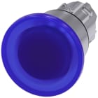 SIEMENS - SIE3SU10511BA500AA0 Pulsante a fungo, illuminato, 22 mm, rotondo, in metallo lucido, colore blu