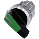 SIEMENS - SIE3SU10522CF400AA0 Selettore, illuminabile, 22 mm, rotondo, in metallo lucido, colore verde