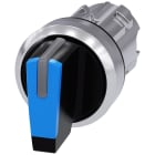 SIEMENS - SIE3SU10522BM500AA0 Selettore, illuminabile, 22 mm, rotondo, in metallo lucido, colore blu