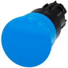 SIEMENS - SIE3SU10001HB500AA0 Pulsante a fungo, 22 mm, rotondo, in plastica, colore blu, sblocco a rotazione