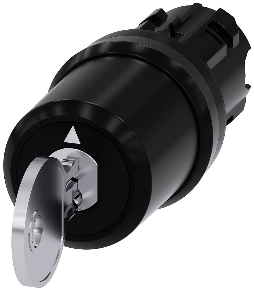 SIEMENS - SIE3SU10005PM010AA0 Selettore a chiave Siemens, B, 22 mm, rotondo, in plastica, estrazione chiave O