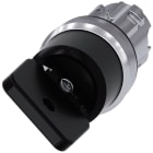 SIEMENS - SIE3SU10504HF210AA0 Selettore a chiave O.M.R., 22 mm, rotondo, in metallo lucido, colore nero, estrazione chiave I