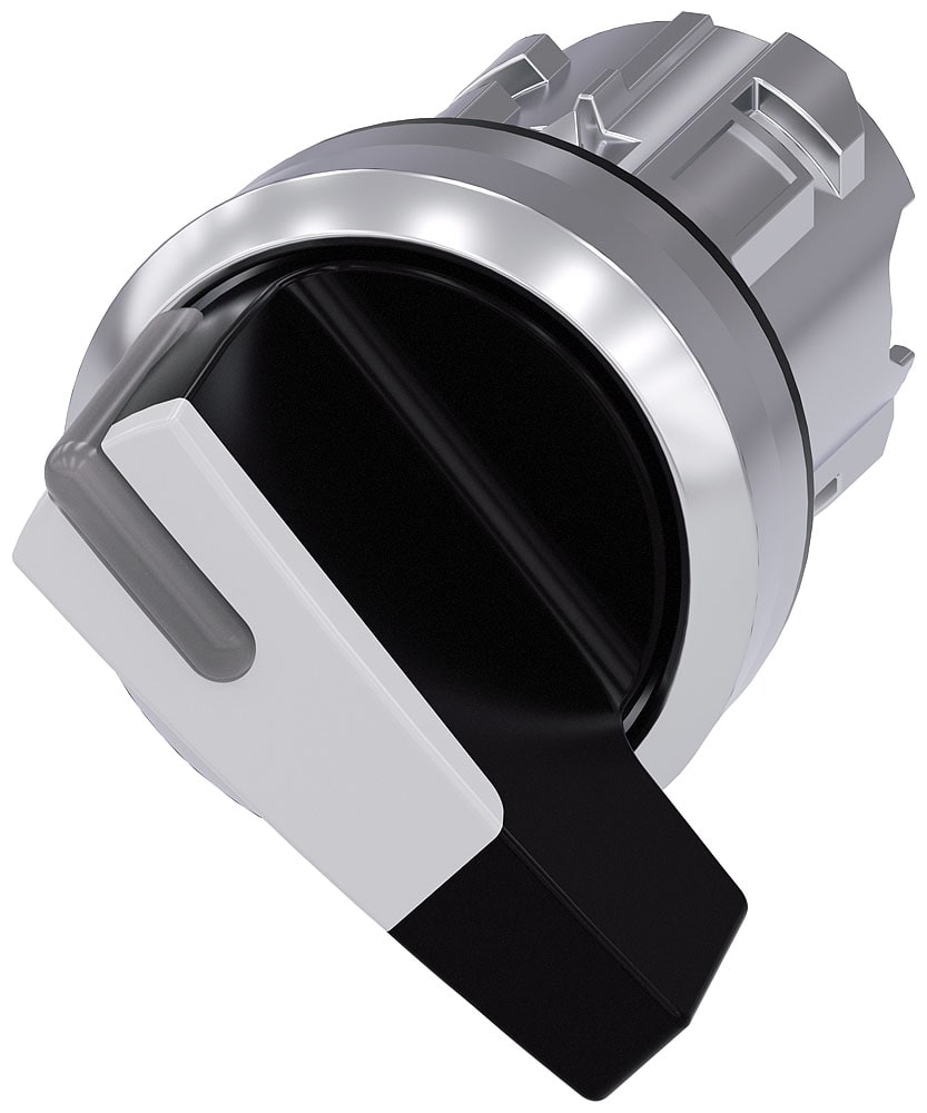 SIEMENS - SIE3SU10522CC600AA0 Selettore, illuminabile, 22 mm, rotondo, in metallo lucido, bianco