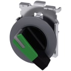 SIEMENS - SIE3SU10622EF400AA0 Selettore, illuminabile, 30 mm, rotondo, in metallo opaco, colore verde