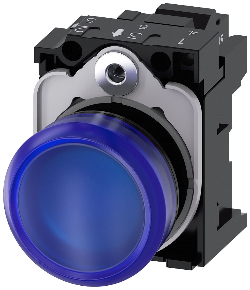 SIEMENS - SIE3SU11066AA503AA0 IND.LUM.BLU LENTE LISC.MOLL.LED 230V AC