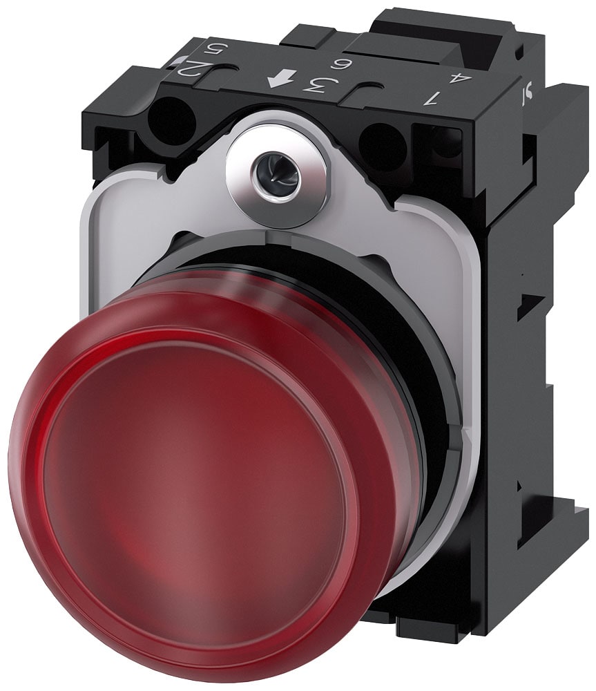 SIEMENS - SIE3SU11066AA203AA0 IND.LUM.ROSSO LENTE LISC.MOLL.LED 230V A