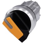 SIEMENS - SIE3SU10522BF000AA0 Selettore, illuminabile, 22 mm, rotondo, in metallo lucido, colore ambra