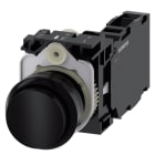 SIEMENS - SIE3SU11000BB101FA0 Pulsante, 22 mm, rotondo, in plastica, colore nero, bottone, 1NO+1NC