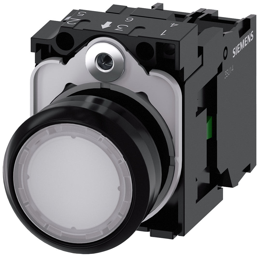SIEMENS - SIE3SU11060AB601BA0 PULS.LUM.PIATTO BIANCO LED 230V AC 1NA