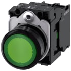 SIEMENS - SIE3SU11020AB401BA0 Pulsante, illuminato, 22 mm, rotondo, in plastica, colore verde, 1NO, AC/DC 24 V