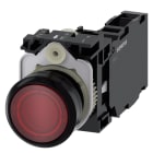 SIEMENS - SIE3SU11030AB201FA0 Pulsante, illuminato, 22 mm, rotondo, in plastica, colore rosso, 1NO+1NC, AC 110 V