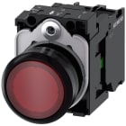 SIEMENS - SIE3SU11020AB201BA0 Pulsante, illuminato, 22 mm, rotondo, in plastica, colore rosso, 1NO, AC/DC 24 V