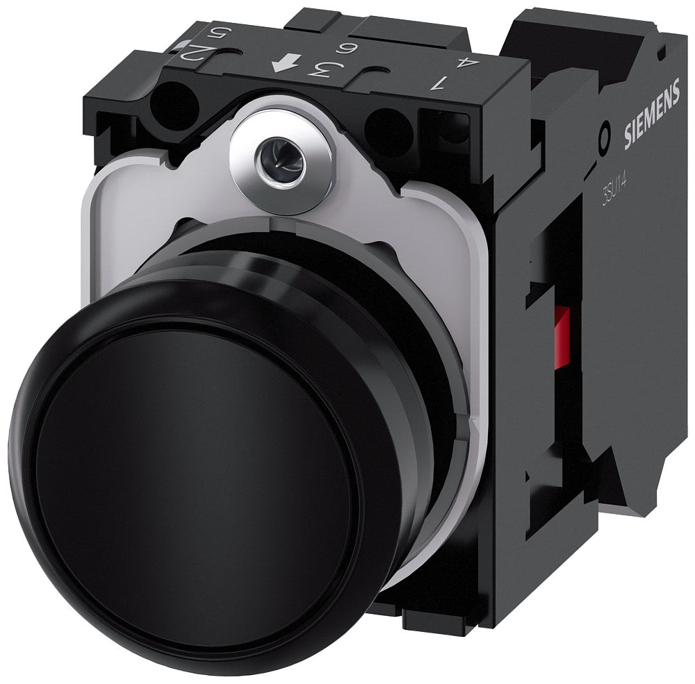 SIEMENS - SIE3SU11000AB103CA0 PULS. PIATTO NERO MOLLA 1NC