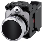 SIEMENS - SIE3SU11500AB103CA0 Pulsante, 22 mm, rotondo, in metallo lucido, colore nero, bottone, 1NC