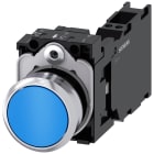 SIEMENS - SIE3SU11500AB503FA0 Pulsante, 22 mm, rotondo, in metallo lucido, colore blu, bottone, 1NO+1NC
