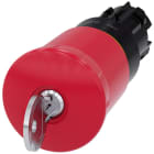 SIEMENS - SIE3SU10001HM200AA0 Pulsante a fungo di ARRESTO DI EMERGENZA, 22 mm, rotondo, in plastica, colore rosso, con serratura Siemens, B