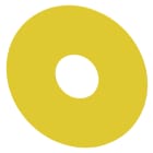 SIEMENS - SIE3SU19000BC310AA0 Targhetta con dicitura rotonda per pulsante a fungo di ARRESTO DI EMERGENZA, colore giallo, diametro esterno 75 mm, diametro interno 23 mm
