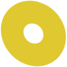 SIEMENS - SIE3SU19000BC310AA0 Targhetta con dicitura rotonda per pulsante a fungo di ARRESTO DI EMERGENZA, colore giallo, diametro esterno 75 mm, diametro interno 23 mm