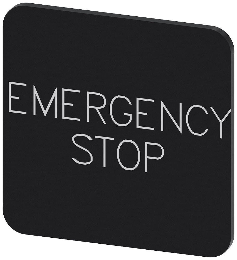 SIEMENS - SIE3SU19000AF160DA0 TARGH.ADES.NERA 22X22MM SCRIT.EMERG.STOP