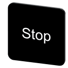 SIEMENS - SIE3SU19000AF160DS0 Targhetta identificativa 22 x 22 mm, colore nero, iscrizione: Stop