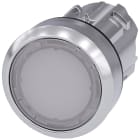 SIEMENS - SIE3SU10510AA600AA0 Pulsante, illuminato, 22 mm, rotondo, in metallo lucido, colore bianco, bottone