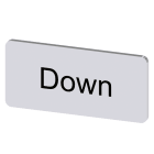 SIEMENS - SIE3SU19000AC810DM0 Targhetta identificativa 12,5 x 27 mm, colore argento, iscrizione: Down