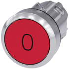 SIEMENS - SIE3SU10500AB200AD0 Pulsante, 22 mm, rotondo, in metallo lucido, colore rosso, iscrizione: O, bottone