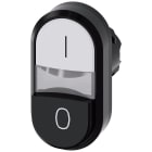 SIEMENS - SIE3SU10013BB610AK0 Pulsante doppio, illuminato, 22 mm, rotondo, in plastica, colore bianco: I, colore nero: O