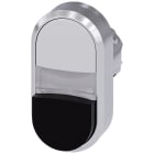 SIEMENS - SIE3SU10513BB610AA0 Pulsante doppio, illuminato, 22 mm, rotondo, in metallo lucido, colore bianco, nero