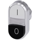 SIEMENS - SIE3SU10513BB610AK0 Pulsante doppio, illuminato, 22 mm, rotondo, in metallo lucido, colore bianco: I, colore nero: O