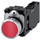 SIEMENS - SIE3SU11500AB201FA0 Pulsante, 22 mm, rotondo, in metallo lucido, colore rosso, bottone, 1NO+1NC