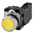 SIEMENS - SIE3SU11500AB301FA0 Pulsante, 22 mm, rotondo, in metallo lucido, colore giallo, bottone, 1NO+1NC