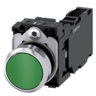 SIEMENS - SIE3SU11500AB401FA0 PULS.PIATTO MOMENT.MET.VERDE 1NO+1NC VIT