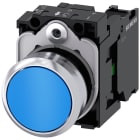 SIEMENS - SIE3SU11500AB501BA0 Pulsante, 22 mm, rotondo, in metallo lucido, colore blu, bottone, 1NO