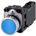 SIEMENS - SIE3SU11500AB501FA0 Pulsante, 22 mm, rotondo, in metallo lucido, colore blu, bottone, 1NO+1NC