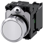 SIEMENS - SIE3SU11500AB601BA0 Pulsante, 22 mm, rotondo, in metallo lucido, colore bianco, bottone, 1NO