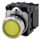 SIEMENS - SIE3SU11560AB301BA0 Pulsante, illuminato, 22 mm, rotondo, in metallo lucido, colore giallo, 1NO
