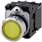 SIEMENS - SIE3SU11520AB301BA0 Pulsante, illuminato, 22 mm, rotondo, in metallo lucido, colore giallo, bottone, 1NO