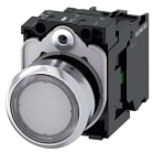 SIEMENS - SIE3SU11560AB701BA0 Pulsante, illuminato, 22 mm, rotondo, in metallo lucido, colore bianco, 1NO