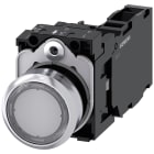 SIEMENS - SIE3SU11520AB701FA0 Pulsante, illuminato, 22 mm, rotondo, in metallo lucido, trasparente, bottone, 1NO+1NC