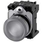 SIEMENS - SIE3SU11566AA701AA0 Indicatore luminoso, 22 mm, rotondo, in metallo lucido, trasparente, gemma, liscia, AC 230 V