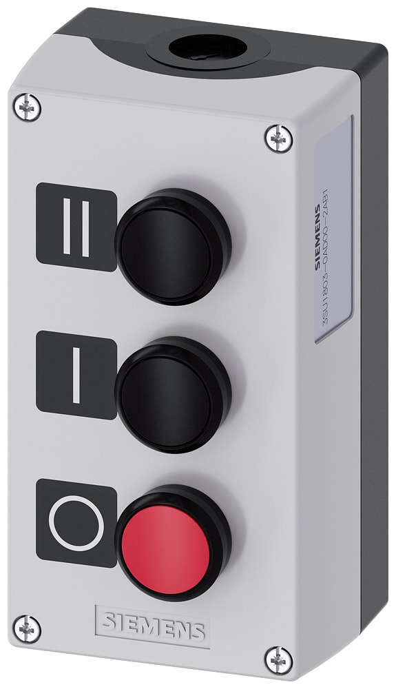 SIEMENS - SIE3SU18030AD002AB1 PULSANTIERA COMPLETA GRIGIA 3 FORI