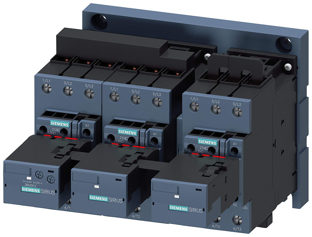 SIEMENS - SIE3RA24378XF321AC2 Teleavviatore stella-triangolo AC-3: 55 kW/400 V AC 24 V, 3NO+3NC