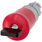 SIEMENS - SIE3SU10501HV200AA0 Pulsante a fungo di arresto di emergenza, 22 mm, rotondo, in metallo, lucido, rosso, con serratura Siemens, C
