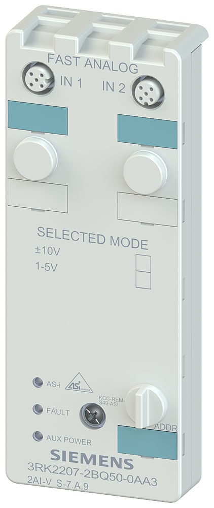 SIEMENS - SIE3RK22072BQ500AA3 Modulo compatto AS-i K60, IP67, slave A/B (specifica 3.0), analogico, 2AI (1AI)