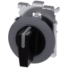SIEMENS - SIE3SU10622DM100AA0 Selettore, illuminabile, 30 mm, rotondo, in metallo opaco, colore nero, selettore corto