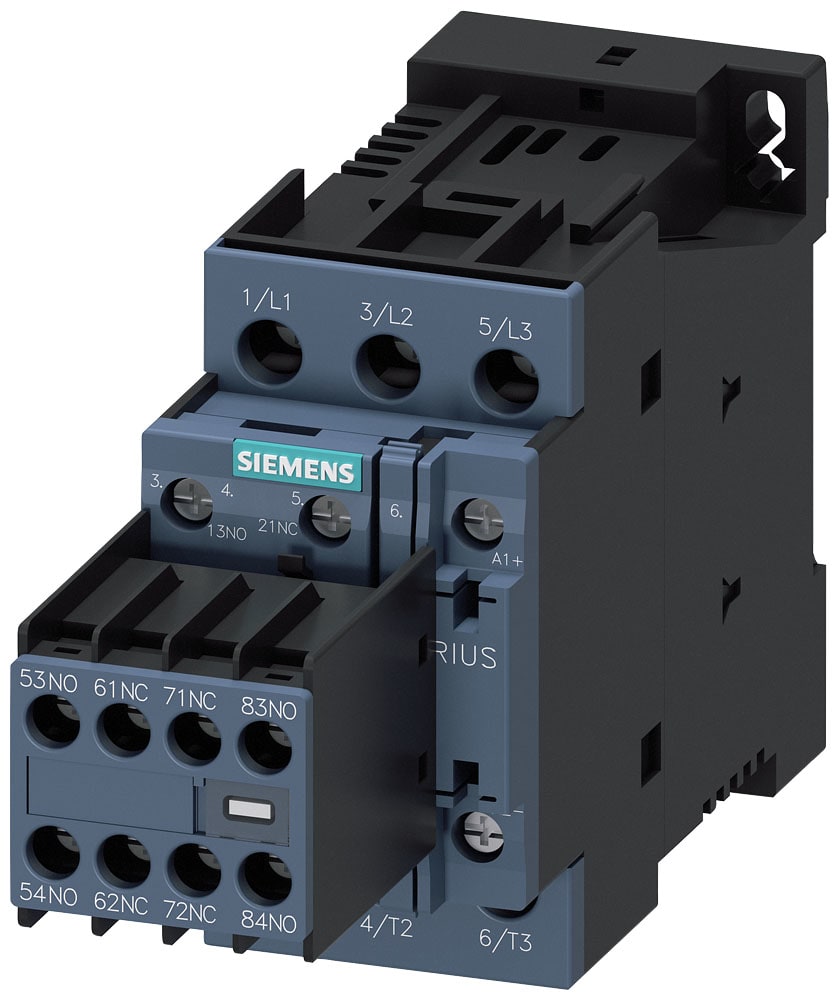 SIEMENS - SIE3RT20261FB480ME2 CONTACTOR,AC3:11KW 3NO+3NC DC24V W.DIODE