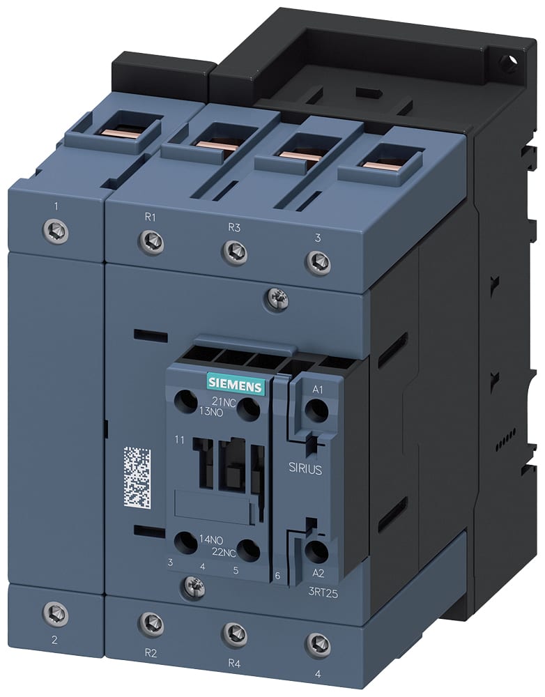 SIEMENS - SIE3RT25451NB30 Contattore, S3, a 4 poli, 2NO+2NC, AC-3, 37 kW/400 V, AC/DC 20 ... 33 V, morsetti a vite